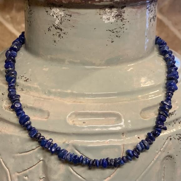Jay King Necklace Sterling Silver and Lapis Chips by DTR - Picture 3 of 7